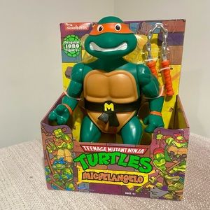 NIB 2022 Teenage Mutant Ninja Turtles Michelangelo 1989 Reissue Giant Figure 12"